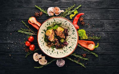 Turkish Pomegranate, Eggplant, and Lentils