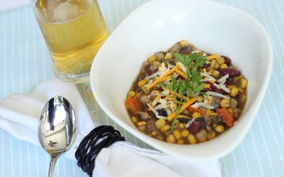 Vegetarian Chile with Serious Food Hatch Chile Sauce