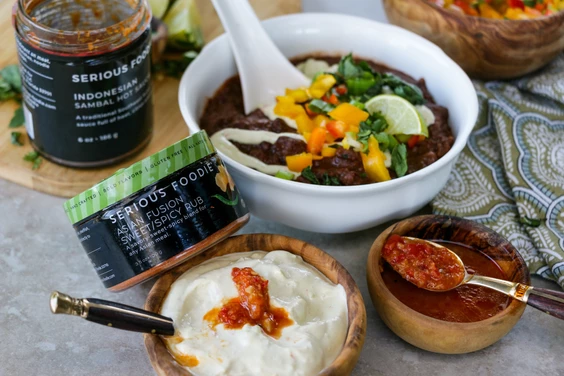 A Merry Recipe Asian Fusion Black Bean Soup with Scrumptious Sambal Avocado Crema 13