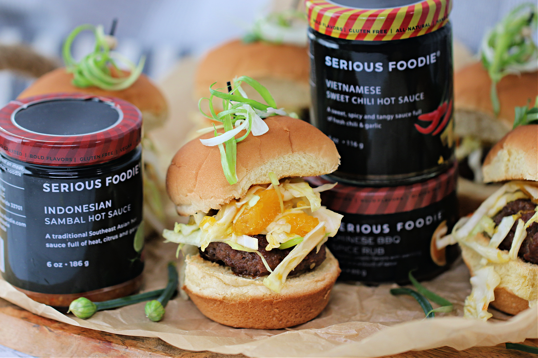 At Home with Rebecka Chinese BBQ Sambal Sliders with Vietnamese Sweet Chili Mandarine Orange Slaw 2