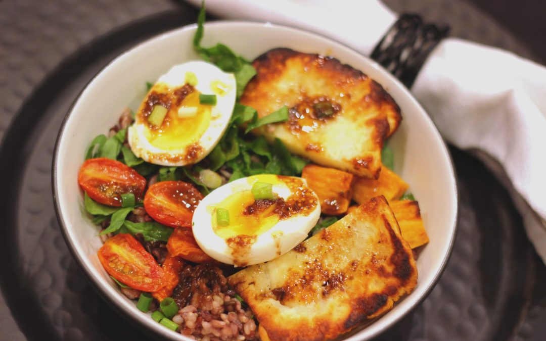 Grilled Pomegranate Halloumi